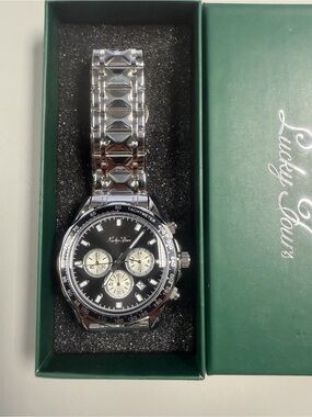 Lucky Fours Chronometer Silver Obsidian Men’s Watch